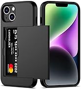Nvollnoe for iPhone 14 Plus Case with Card Holder Heavy Duty Protective Dual Layer Shockproof Hid...