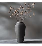 Rustic Farmhouse Flower Vase, 13.4 Inch Large Black Ceramic Vase, Pampas Grass Vase, Modern Farmh...