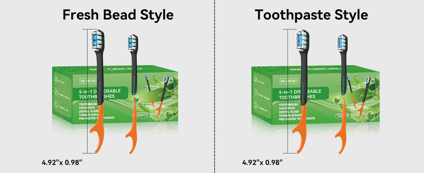 RR ORCRO Mini Disposable Toothbrushes with Toothpaste