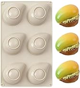 Fchil Mango Mousse Cake Silicone Molds, 6-Cavity Non-Stick Tropical Fruit Dessert Baking Pan for ...