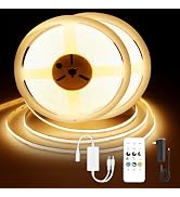 AUZIWE COB LED Strip Lights, Dotless LED Lights with Remote& App, 49.2ft Warm White 2700K Super B...