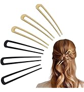 hisial 6Pcs Metal French Hair Pins for Women U Shape Sticks 3.9 Inch Vintage Fork for Hairstyle A...