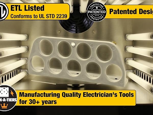 Cable Chase bracket is tested by MET lab and ETL listed, a patented design by rack a tiers