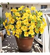 Besteek 8 Bundles Fake Silk Flowers, Artificial Hibiscus Flowers for Outdoors Realistic UV Resist...