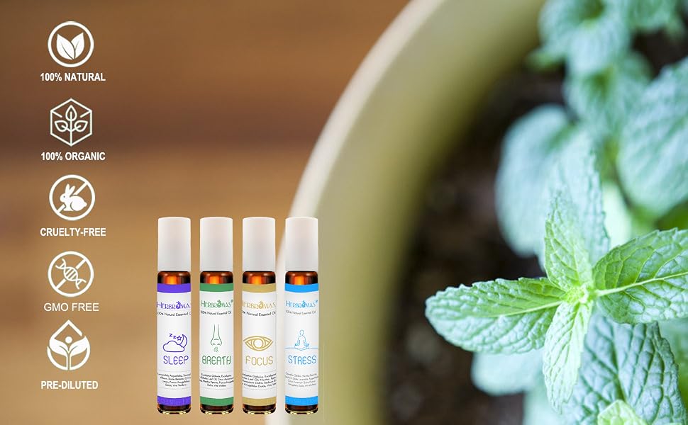 herbromas essential oil roll ons set