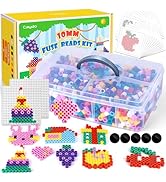 Caydo 10mm Large Fuse Bead Kit, 8 Colors Melty Beads with Storage Box for Craft, XL Iron Beads Se...