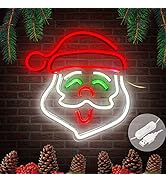 Santa Clause Neon Signs for Wall Decor USB Operated Neon Art Decorative Lights for Home Office Ba...