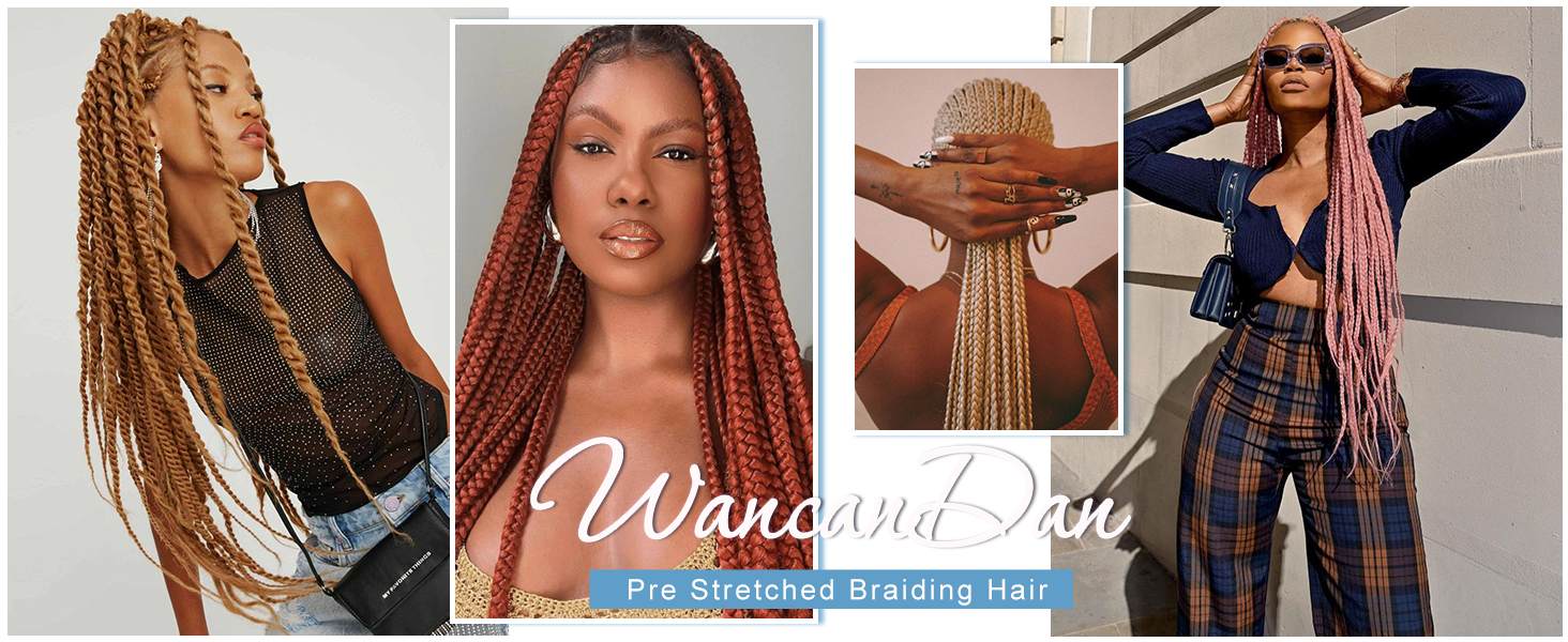 pre stretched braiding hair