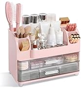 Brothersbox Makeup Organizer for Vanity with 2 Large Drawers and 6 Brush Holders, Large Bathroom ...
