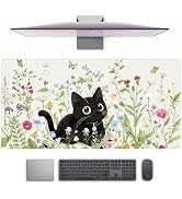 Floral Book Cat Desk Mat Gaming Desk Pad Large Mouse Pads, XXL Mouse Mat Laptop Keyboard Pad Desk...