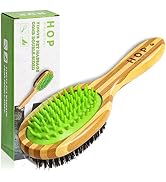 HOP Home of Paws Short Hair Dog Brush for Detangling and Shedding Coats, Silicone Pet Brushing Co...