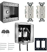 PILISPARK Universal Weatherproof Electrical Outlet Cover Kit with Lock,Outdoor Socket Cover Box w...