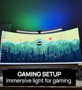 Quntis RGB Monitor Light Bar with Remote, Flat Curved & Ultrawide Fits | 15 Modes Gaming Backligh...