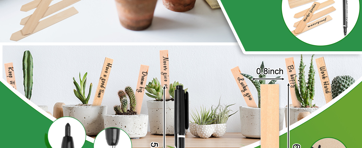 WH0434 50Pcs Wooden Plant Labels