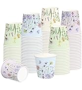 RUSPEPA 5oz Disposable Paper Cups, Bathroom Cups Small Mouthwash, 100 Pack Set Wild Flower Design...