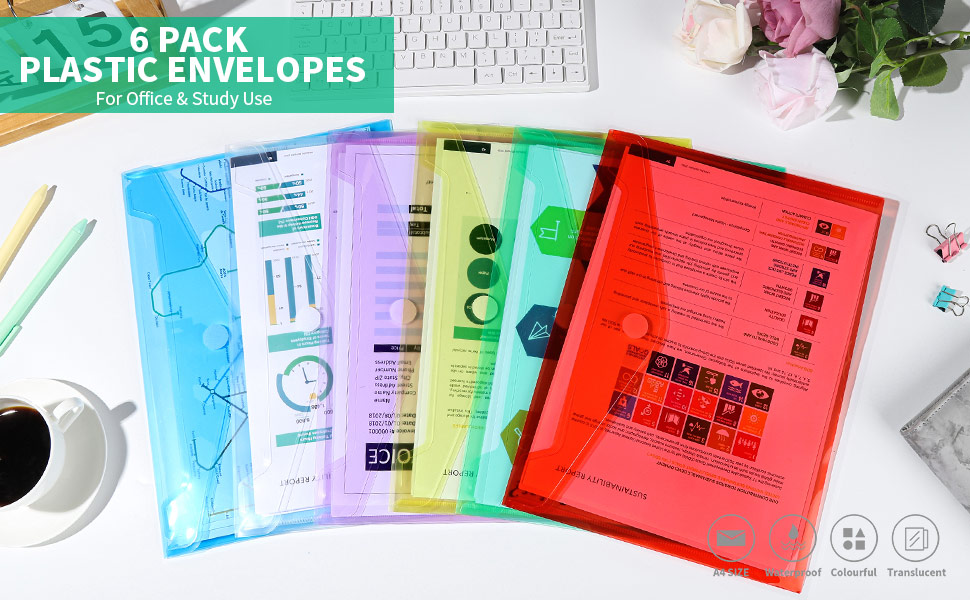 6 packs plastic envelopes