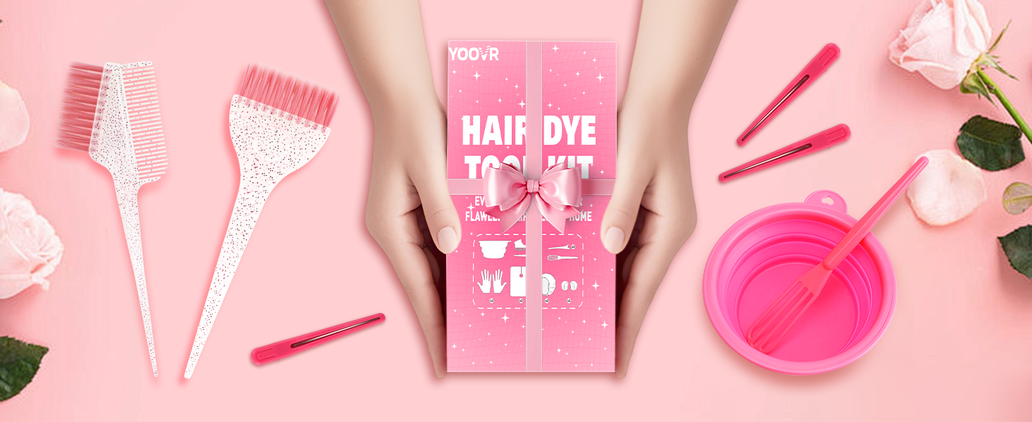hair bleach dye kit set salon tools supplies essentials bowls comb brushes color women hairstylist