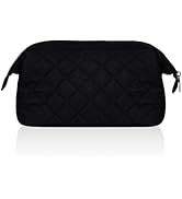 Wudygirl Puffy Padded Travel Makeup Bag for Women Black | Wide-open Makeup Pouch, Cosmetic Bag fo...