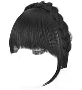 ZGLUZP Black Fluffy Fake Hair Band Bangs, Heat Resistant Wig, Trendy Braid Headband Accessories, ...