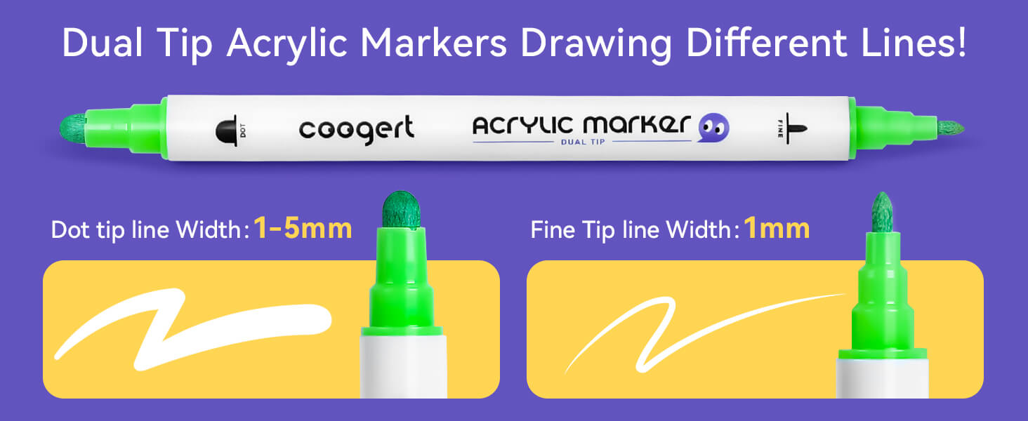 dual tip acrylic paint markers acrylic markers dual tip acrylic paint pens fine tip dot tip