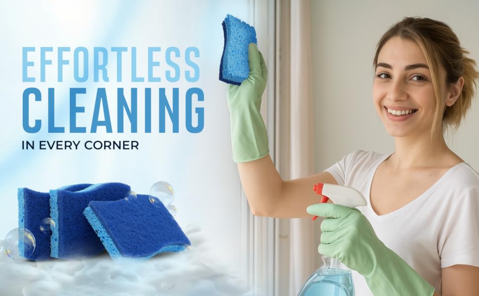 multi-purpose cleaning sponges for kitchen and bathroom