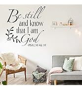 Be Still and Know That I am God Psalm 46:10 Wall Decal, Christian Inspiring Bible Verse Quote Wal...