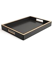 SANZIE Leather Tray Desktop Storage Organizer Premium Serving Tray Decorative Tray Valet Tray for...