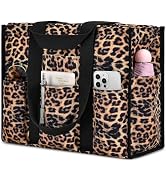 Becokan Large Tote Bag for Women Waterproof with 12 Pockets Top Zipper Closure Utility Teacher Nu...