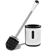 Toilet Brush and Holder, Compact Size Toilet Bowl Brush with Stainless Steel Handle, Small Size P...