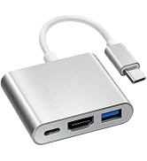 USB C to HDMI Multiport Adapter, Fubiaofei Type C HDMI 4K Output Converter USB 3.0 Hub, 3 in 1 US...