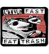Foritho Funny Raccoon Mouse Pad, Live Fast Eat Trash Funny Raccoon Meme Mouse Pads for Wireless M...