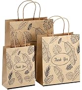 Yesland 80 Pack Kraft Paper Bags - Thank You Paper Bags with Handles Bulk Paper Shopping Bags - B...