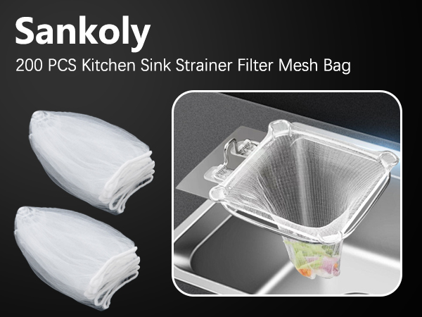 200 PCS Kitchen Sink Strainer Mesh Bag