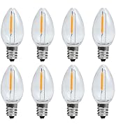 KGC 8 Pack LED Night Light Bulbs, C7 Shatterproof Replacement Led Light Bulb for String Light, E1...