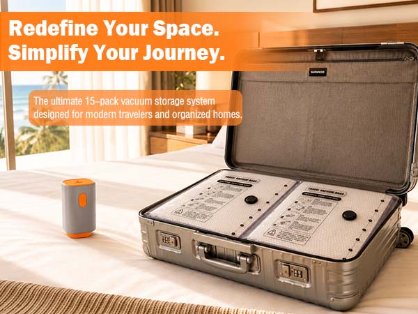 Portable Vacuum Storage Bags with Wireless Electric Pump