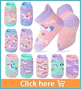Baby Girls Toddlers Grips Socks Kids Non Slip Anti Skid Ankle Unicorn Cotton No Show Socks with G...