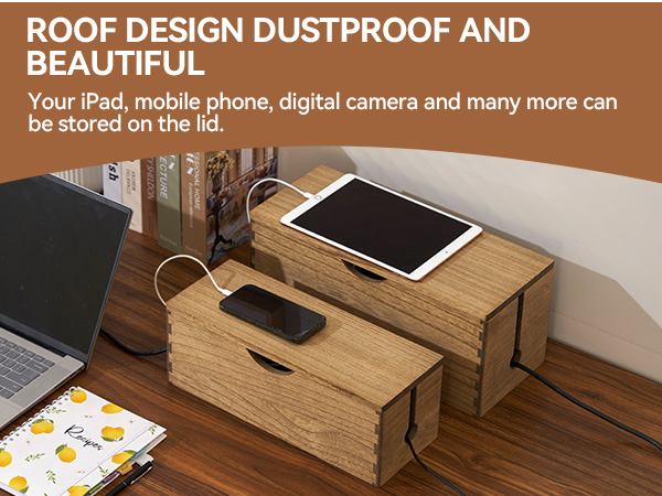 wood cord storage box
