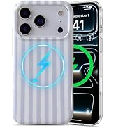 EYZUTAK Magnetic for iPhone 17 Pro Max Case Compatible with MagSafe, Fashion Cute Striped Phone C...