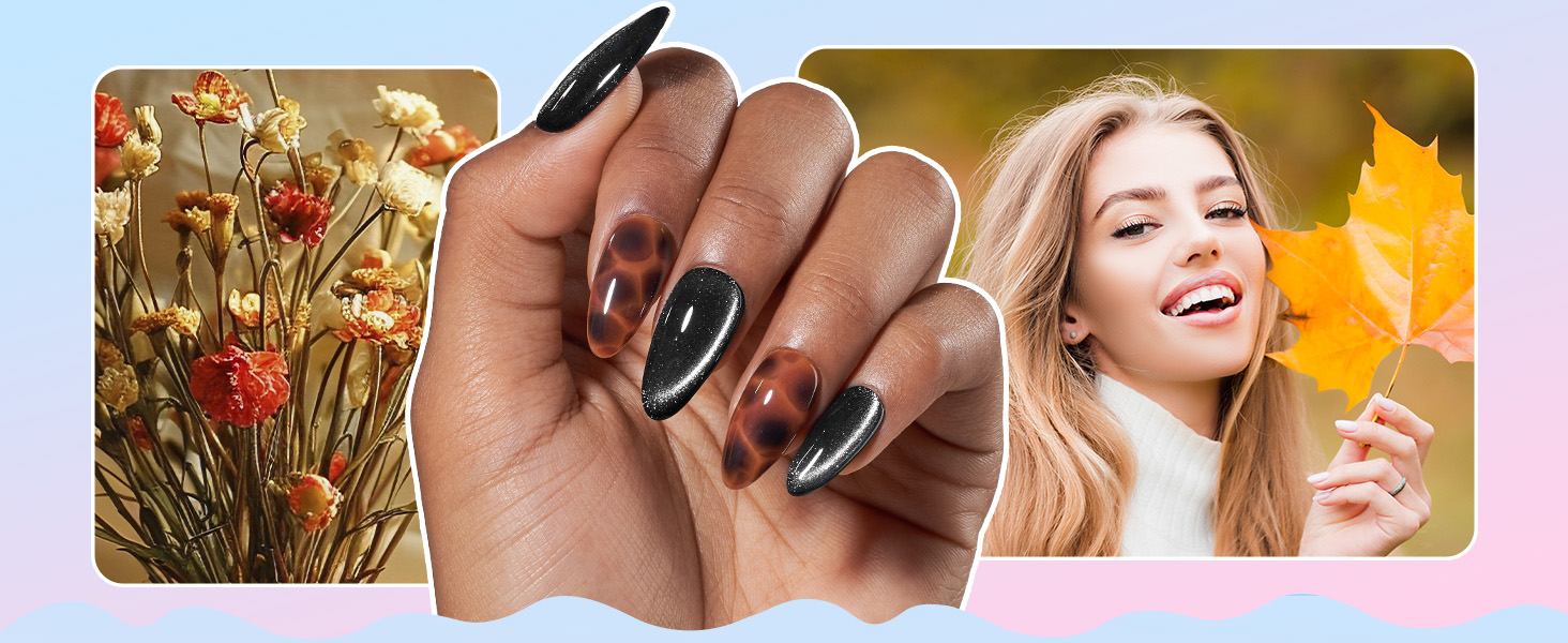 Beetles Gel Nail Polish Kit with U V Light - 32 Colors Gel Polish and Cat Eye Top Coat 68 Pcs