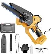 Cordless Mini Chainsaw Compatible with DeWalt 20V Battery (Tool Only), 6” & 8” Brushless Electric...