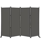 MAYOLIAH 4 Panel Room Divider Screen 6Ft Tall Foldable Privacy Dividers Indoor Wall Partition Roo...