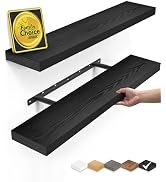 BAYKA Floating Shelves for Wall, Black Wall Shelves for Bathroom, Bedroom, Living Room, Kitchen &...