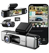 3K 4 Channel Dash Cam, 560° All-Sides View, Front and Rear Inside, Car Camera with 3.18”Touch Scr...