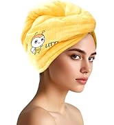 AGKXHDEC Double Layer Microfiber Towel, Hair Turbans for Wet Hair, Drying Hair Wrap for Women(The...