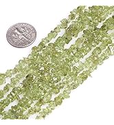 HAAMIIQII 3-5mm Natural Green Peridot Chips Beads Irregular Chip Stones Loose Gemstone Beads for ...