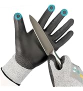 Kebada Cut Resistant Gloves, ANSI A2 Cutting Gloves, PU Coated Anti Cut Gloves C2, Touchscreen, M...