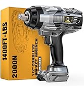 Cordless Impact Wrench 1/2 inch for Dewalt Battery: 1400FT-LBS High Torque Impact Wrench Heavy Du...