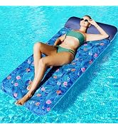 FindUWill Oversized Pool Float Lounge, 72" X 37" Extra Large Fabric-Covered Pool Floats for Adult...
