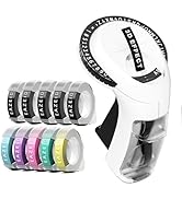 EazeID Label Maker with 10PK Colorful Tapes, Vintage Manual Embossed Labeler with 3D Embossing Ta...