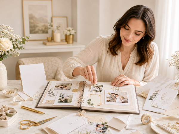 Acid-free white cardstock for scrapbook pages, journals, photo memories and keepsake pages